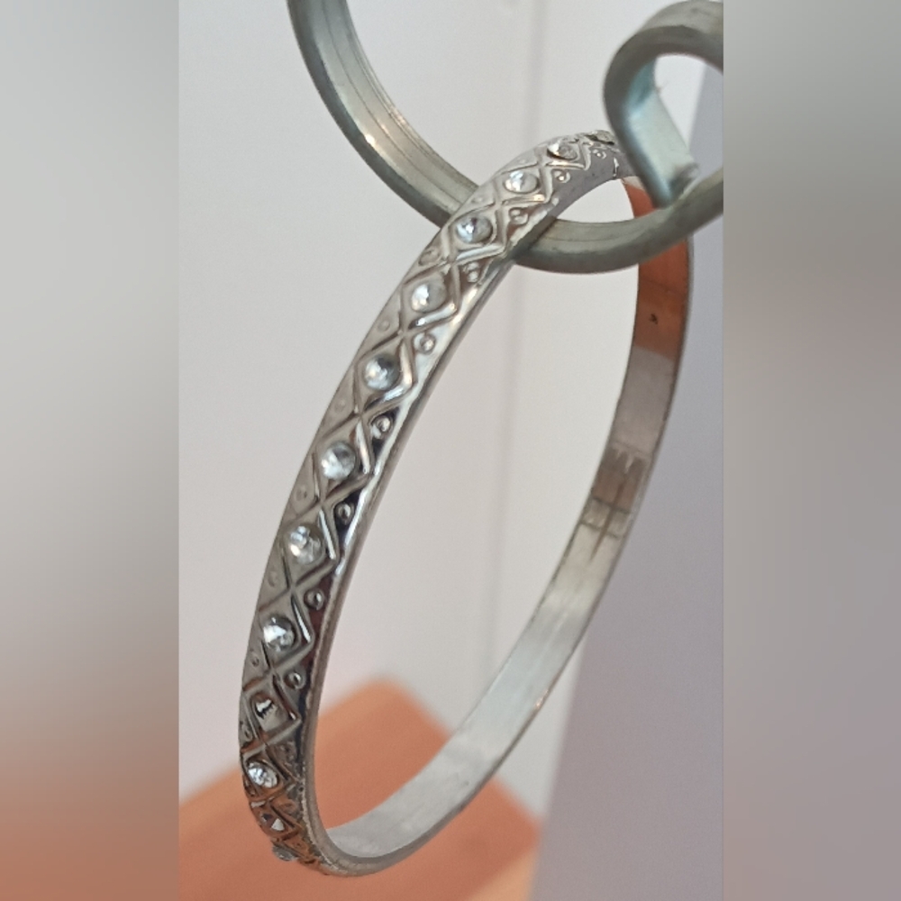 Silver Crystal-Accent Bangle Bracelet - Women's Jewelry